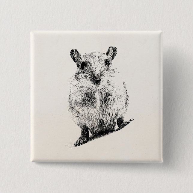Gerbil Baby Animal Illustration Pet Gerbils Button (Front)
