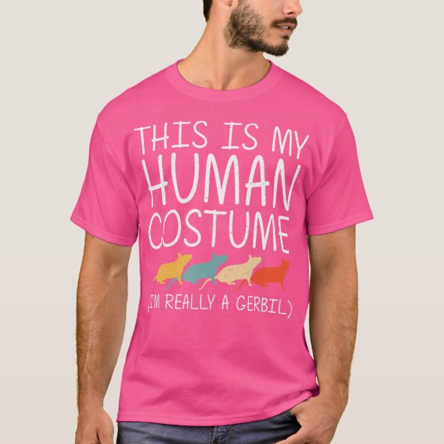Gerbil Halloween Human Gnawer Pet Easy Diy T-Shirt (Front)