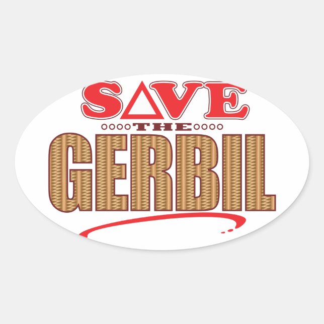 Gerbil Save Oval Sticker (Front)