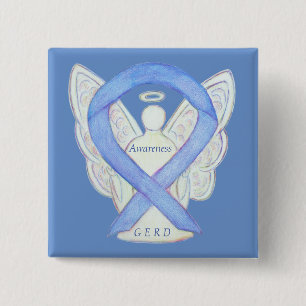 GERD Awareness Periwinkle Ribbon Angel Custom Pin