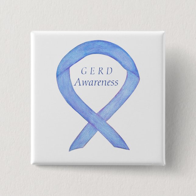GERD Awareness Periwinkle Ribbon Custom Pin (Front)