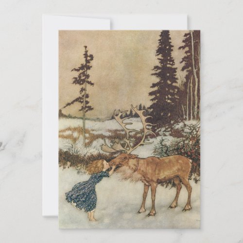 Gerda and the Reindeer by Dulac Christmas Party Invitation