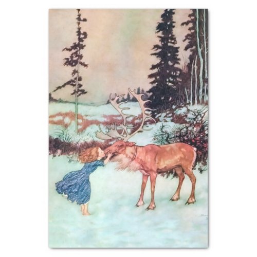Gerda and the Reindeer Snow Queen Fairy Tale  Tissue Paper