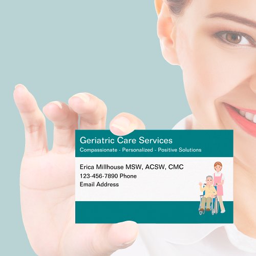 Geriatric Care Management Theme Business Cards