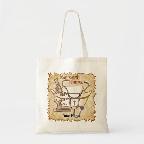 Geriatric Nurse Collage custom name  tote bag