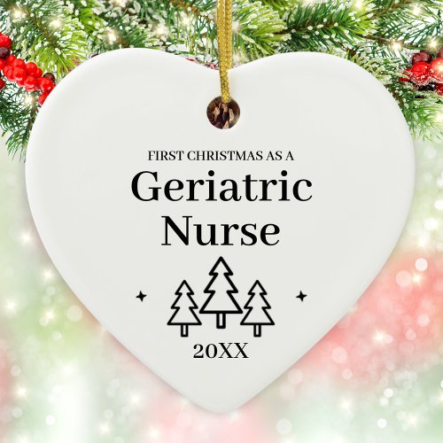 Geriatric Nurse New Job Christmas Ceramic Ornament
