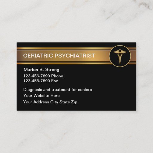 Customizable Geriatric Psychologist Business Cards