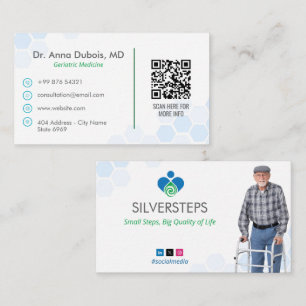 Geriatric Recovery   White Blue Business Card
