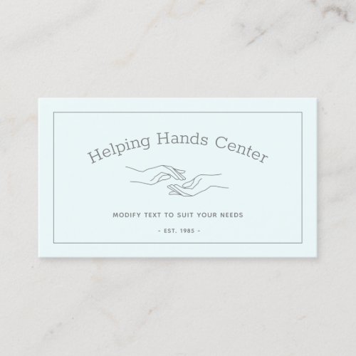 Geriatric Social Worker Caregiver Hands  Business Card