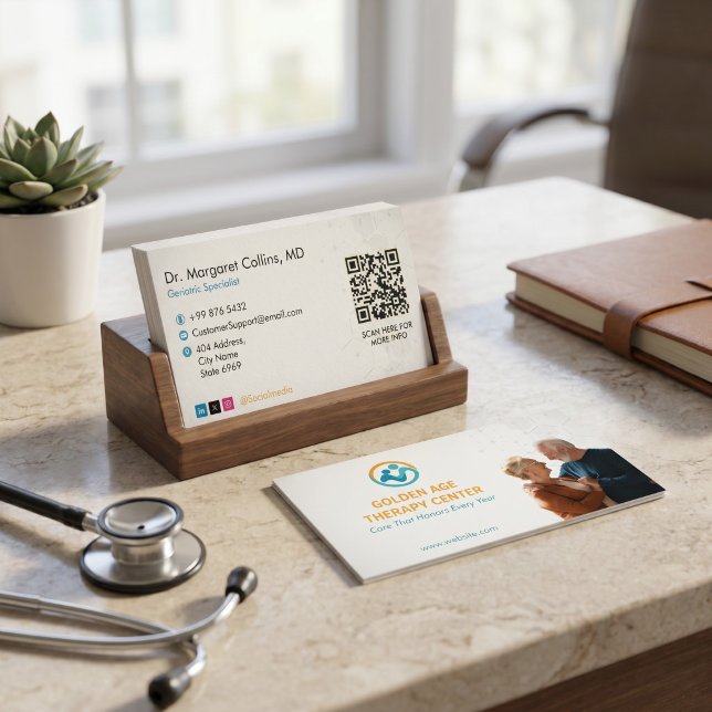 Geriatric Therapy Center | Simple White Business Card (Creator Uploaded)