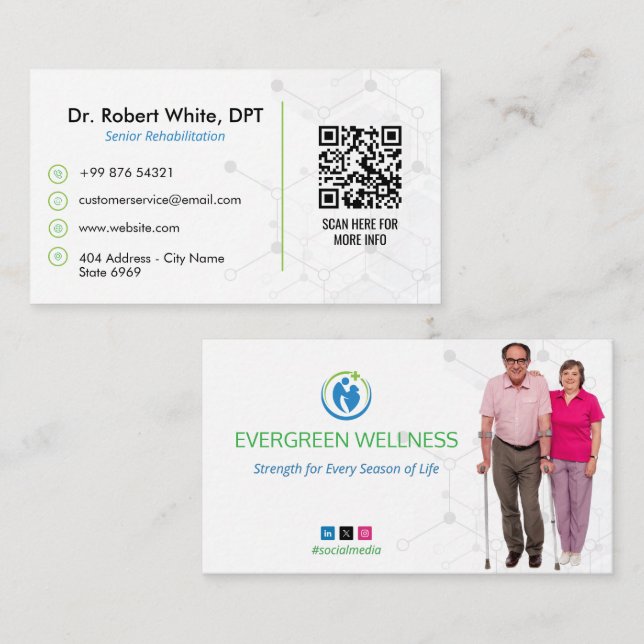 Geriatric Therapy Center | Simple White Business Card (Front/Back)