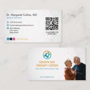Geriatric Therapy Center   Simple White Business Card