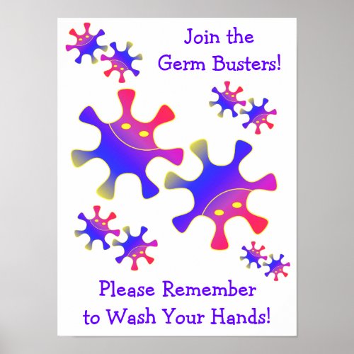 Germ Busters _ Wash Your Hands Bathroom Sign