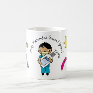 Germ Fighter Cute Short Black Hair Personalized Coffee Mug