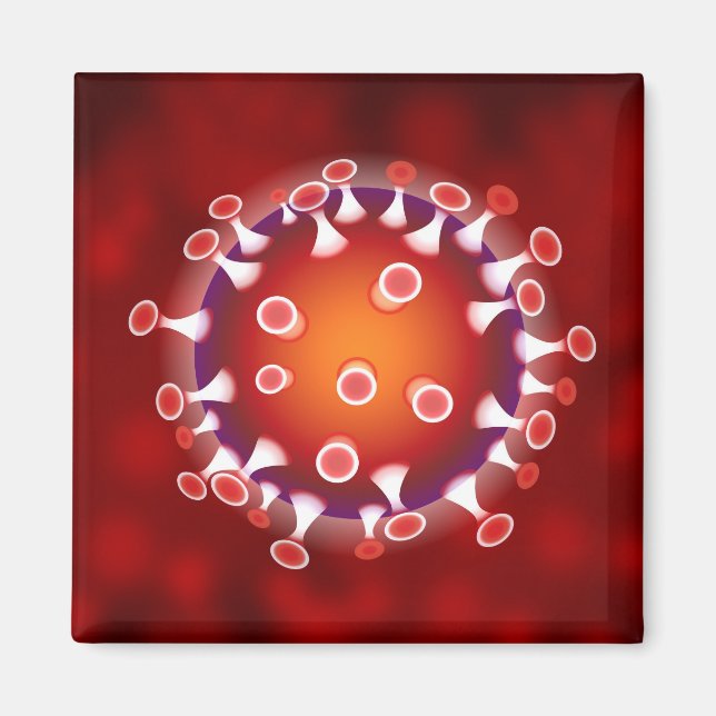Germ Science Biology Custom Red  Magnet (Front)