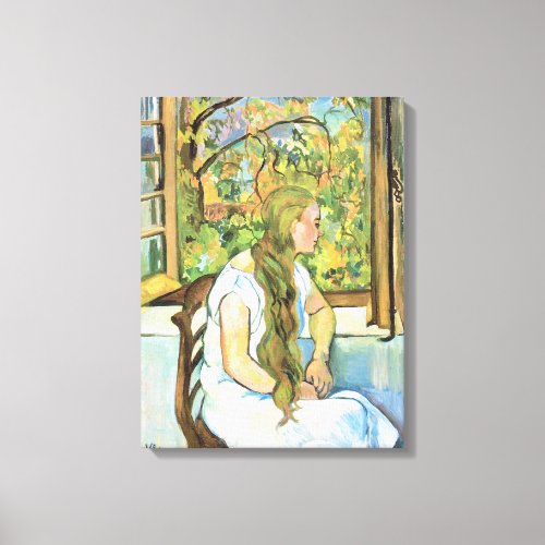 Germaine Utter in Front of Her Window Canvas Print