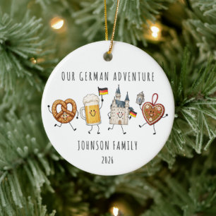 German Adventure Personalized Family Ceramic Ornament