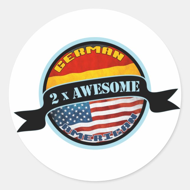 German American 2x Awesome Stickers (Front)