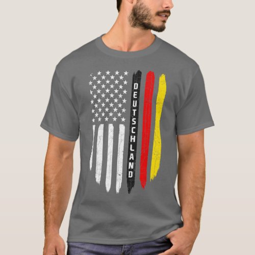 German American Flag Germany Root Dad Gift Deutsch T_Shirt