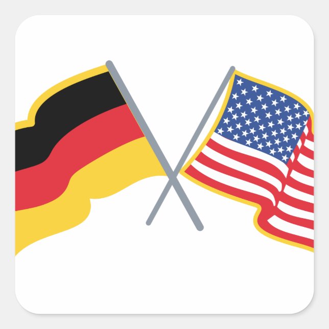 German American Flags Square Sticker (Front)