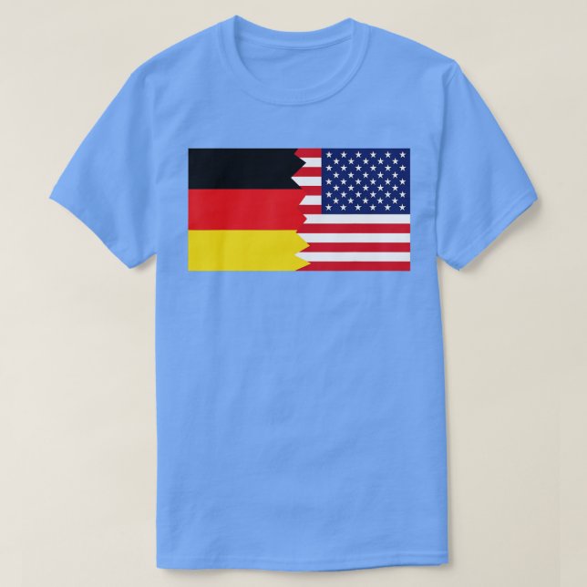 German American Half Germany Half America Flag  T-Shirt (Design Front)