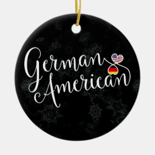 German American Hearts Christmas Tree Ornament