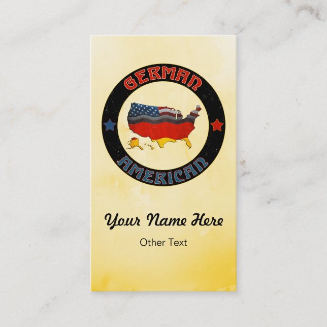 German American Map Custom Business Cards (Front)