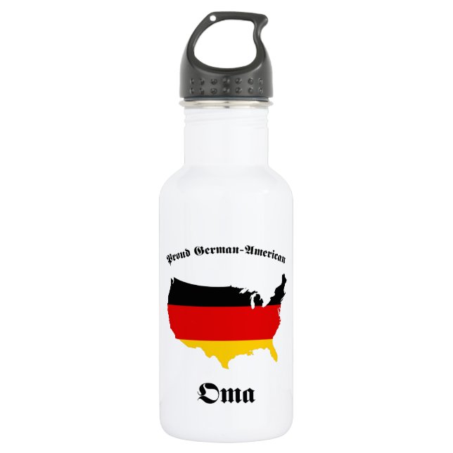German American Oma - Granny - Grandmother Stainless Steel Water Bottle (Front)