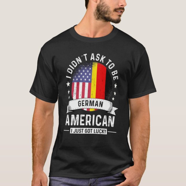 German American Patriot Grown Humor Flag T-Shirt (Front)