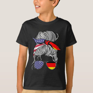 German American Patriot Grown Proud Women Girl Fla T-Shirt