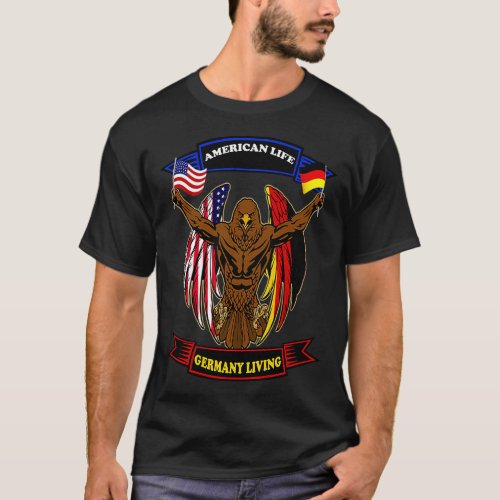 German American Patriotic eagle Flags heritage exp T_Shirt