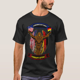 German American Patriotic eagle Flags heritage exp T-Shirt