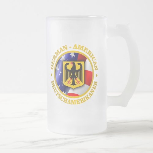German_American Pride Frosted Glass Beer Mug