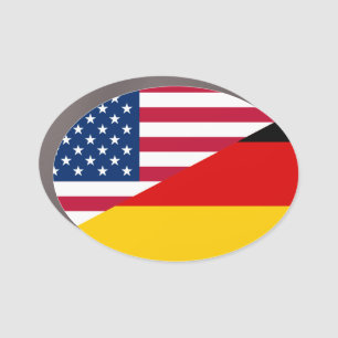 German American Pride US German Flag Car Magnet