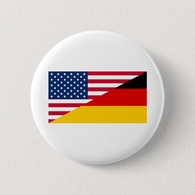German American Pride US Germany Flag Button (Front)
