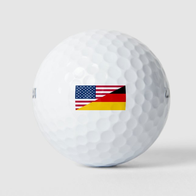 German American Pride US Germany Flag Golf Balls (Front)