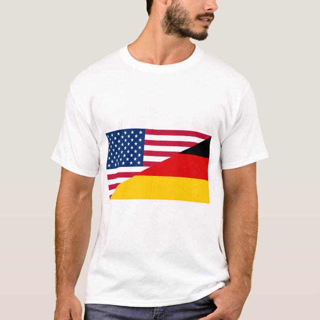 German American Pride US Germany Flag T-Shirt (Front)