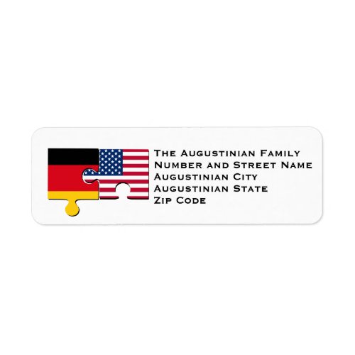 German American Return Address Label