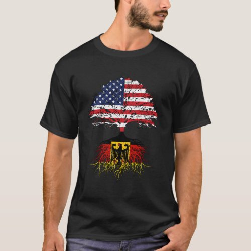 German American Roots Germany Usa Flag T_Shirt