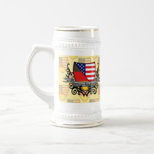 German-American Shield Flag Beer Stein