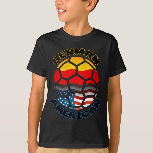 German American Soccer Ball T Shirt  (Front)