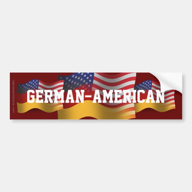 German-American Waving Flag Bumper Sticker (Front)