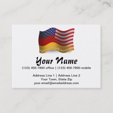 German-american Waving Flag Business Card