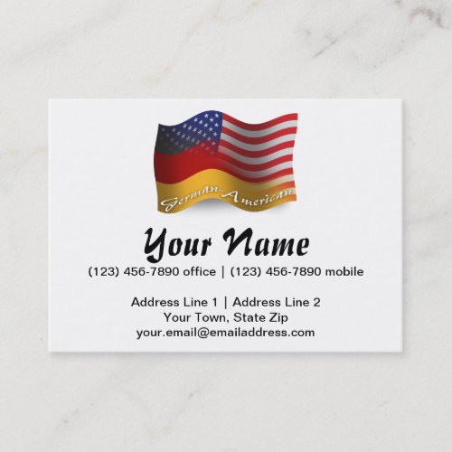 German_American Waving Flag Business Card