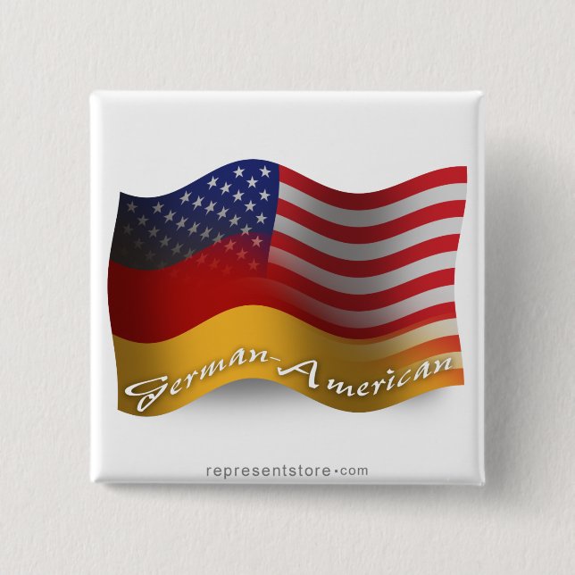 German-American Waving Flag Button (Front)
