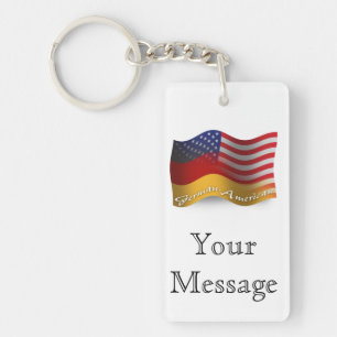 German-American Waving Flag Keychain