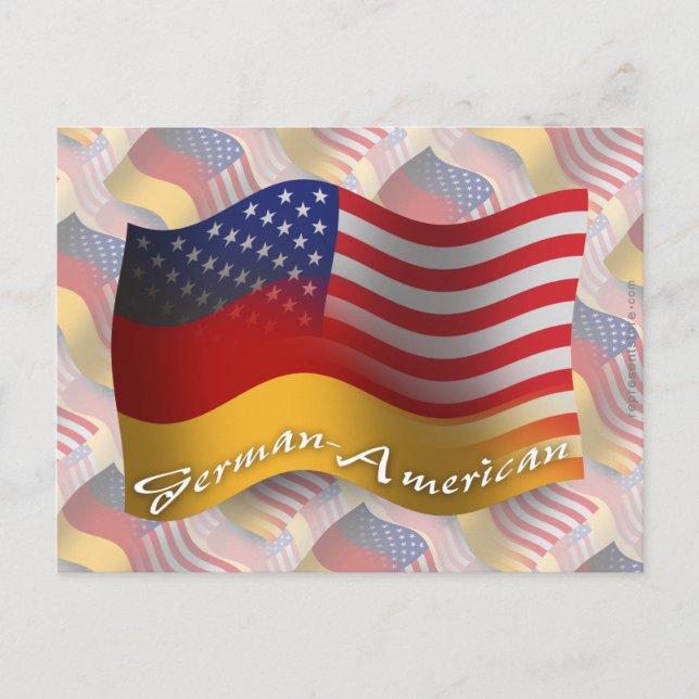 German-American Waving Flag Postcard (Front)