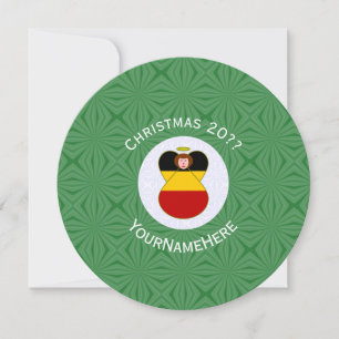 German Angel Flag Christmas Personalized Invitation