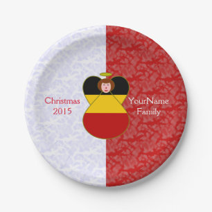 German Angel Red Hair Dressed in Flag Paper Plates
