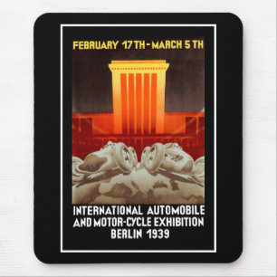 German Art Deco Auto Show Mouse Pad